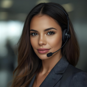 Business AI agent with a headset, ready to connect you to a Chef, General Manager, Wine Expert, or HR Manager